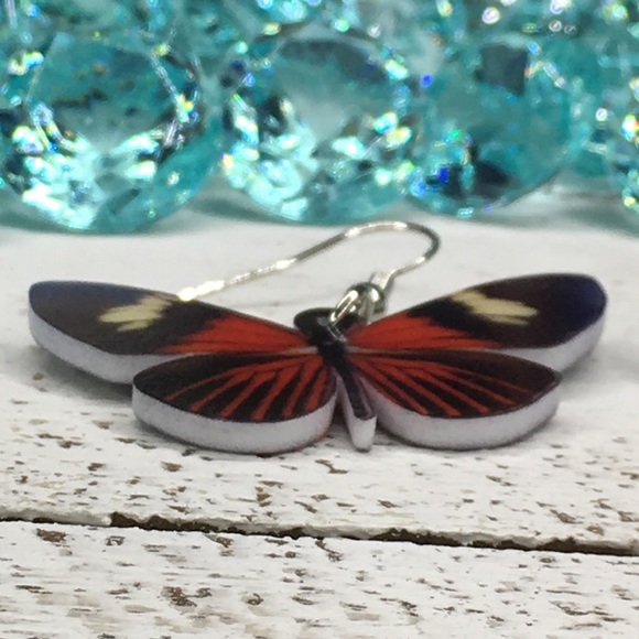 Heliconius Acrylic Butterfly Earrings - Picture 3 of 6